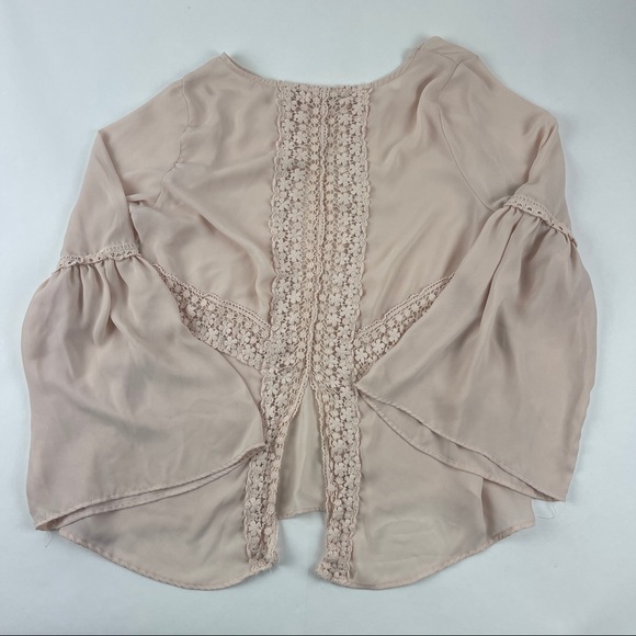 Surf Style Elum Blouse Womens Light Pink Flair Long Sleeve - Picture 2 of 9